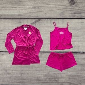 Juicy Couture 3PC Bohemian Raspberry Robe Set